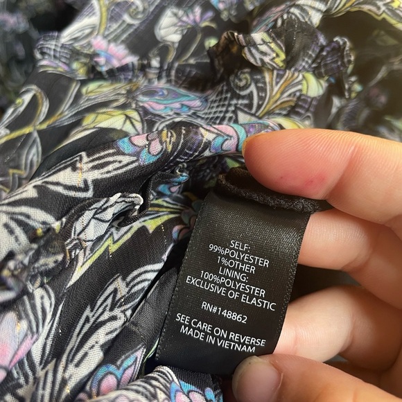 Torrid Mini Lurex Chiffon Tiered Dress sz 1X floral ruffle metallic grunge fairy - Picture 10 of 14